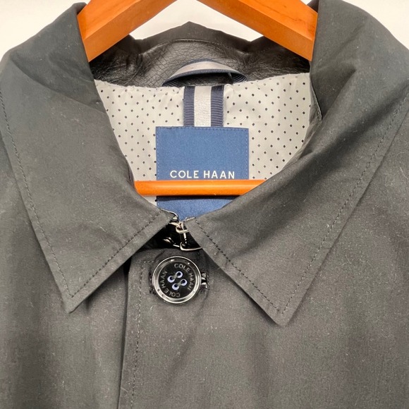 Cole Haan Mens Black Full Zip Rain Jacket Coat XL Lightweight Casual Outerwear - Picture 2 of 16